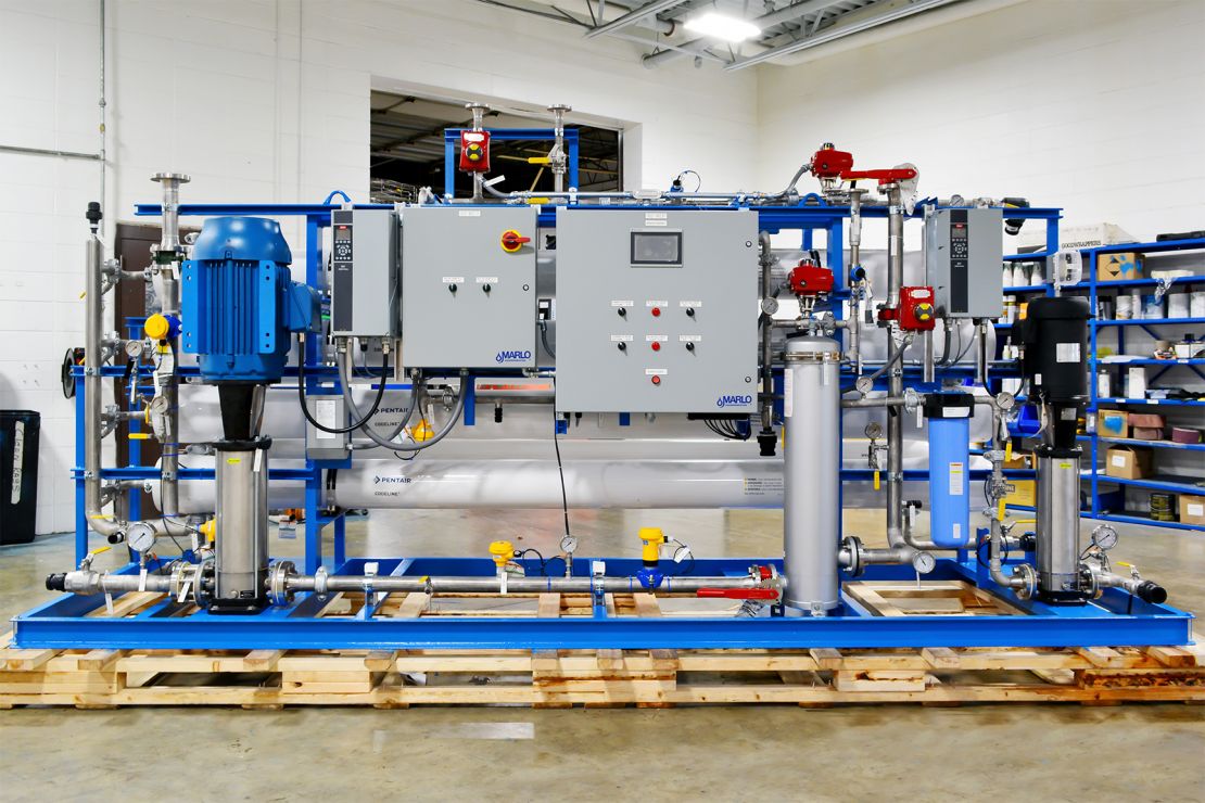 MARLO 60-GPM Industrial-Grade Reverse Osmosis (RO) Skid for a Biofuel Production Facility