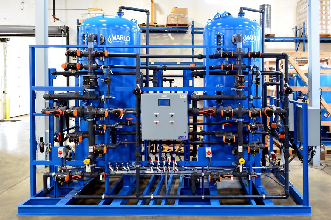 MARLO Industrial-Grade, Regenerable Mixed-Bed Deionizer Skid 